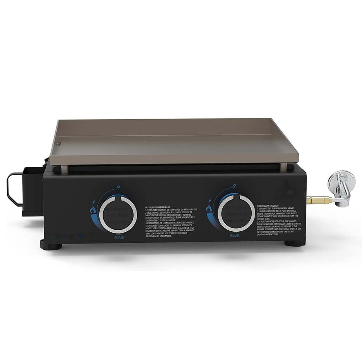 2-Burner Tabletop Gas Griddle, 18,000 BTU - 265 Square Inches Of Cooking Space