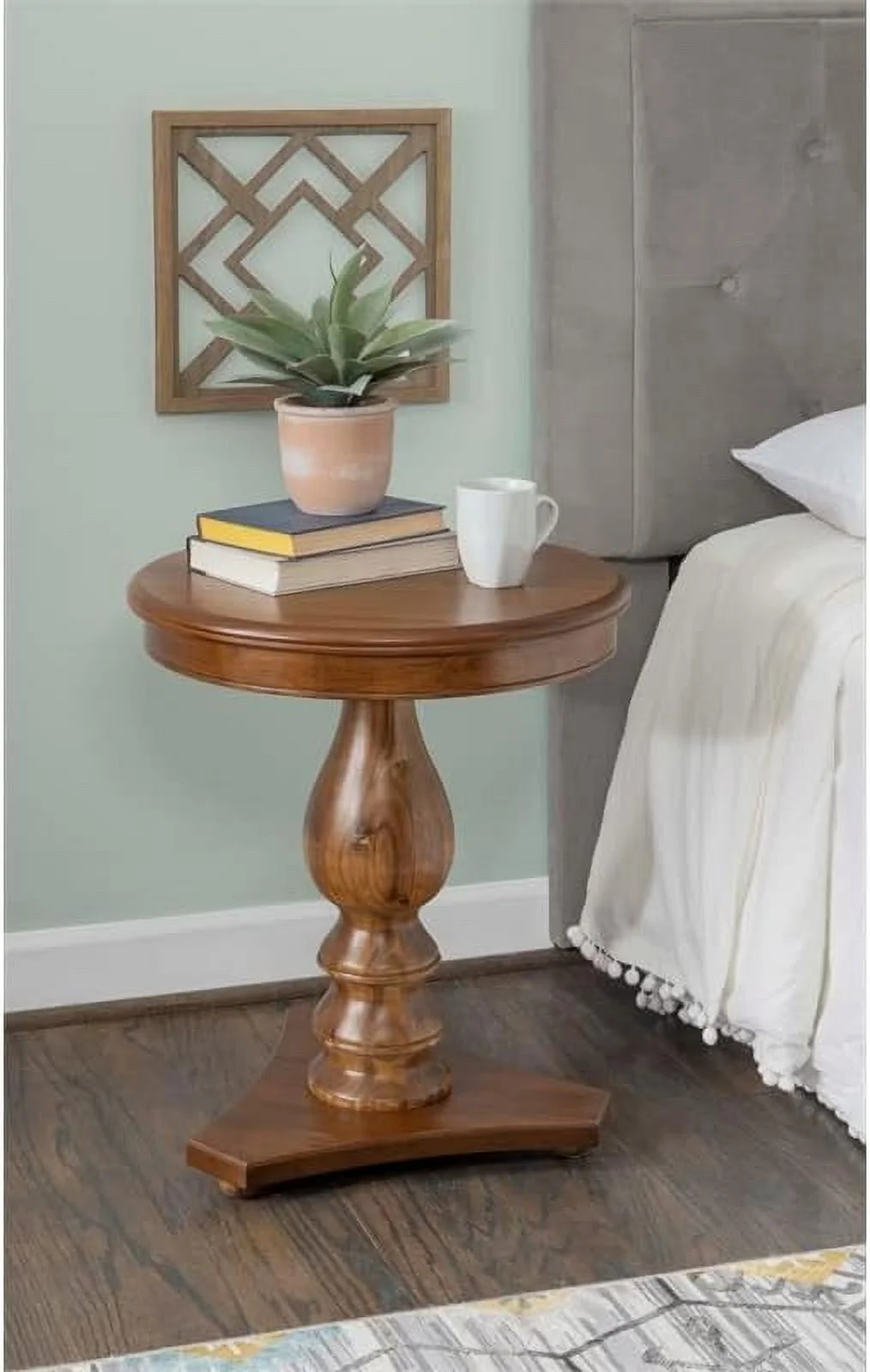 Linon Bree Wood Accent Side Table In Hazelnut Brown