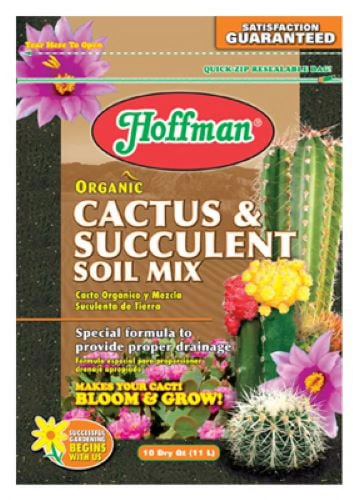 Hoffman 10410 10 Quart Bag of Organic Cactus & Succulent Potting Planting Soil Mix - Quantity of 4