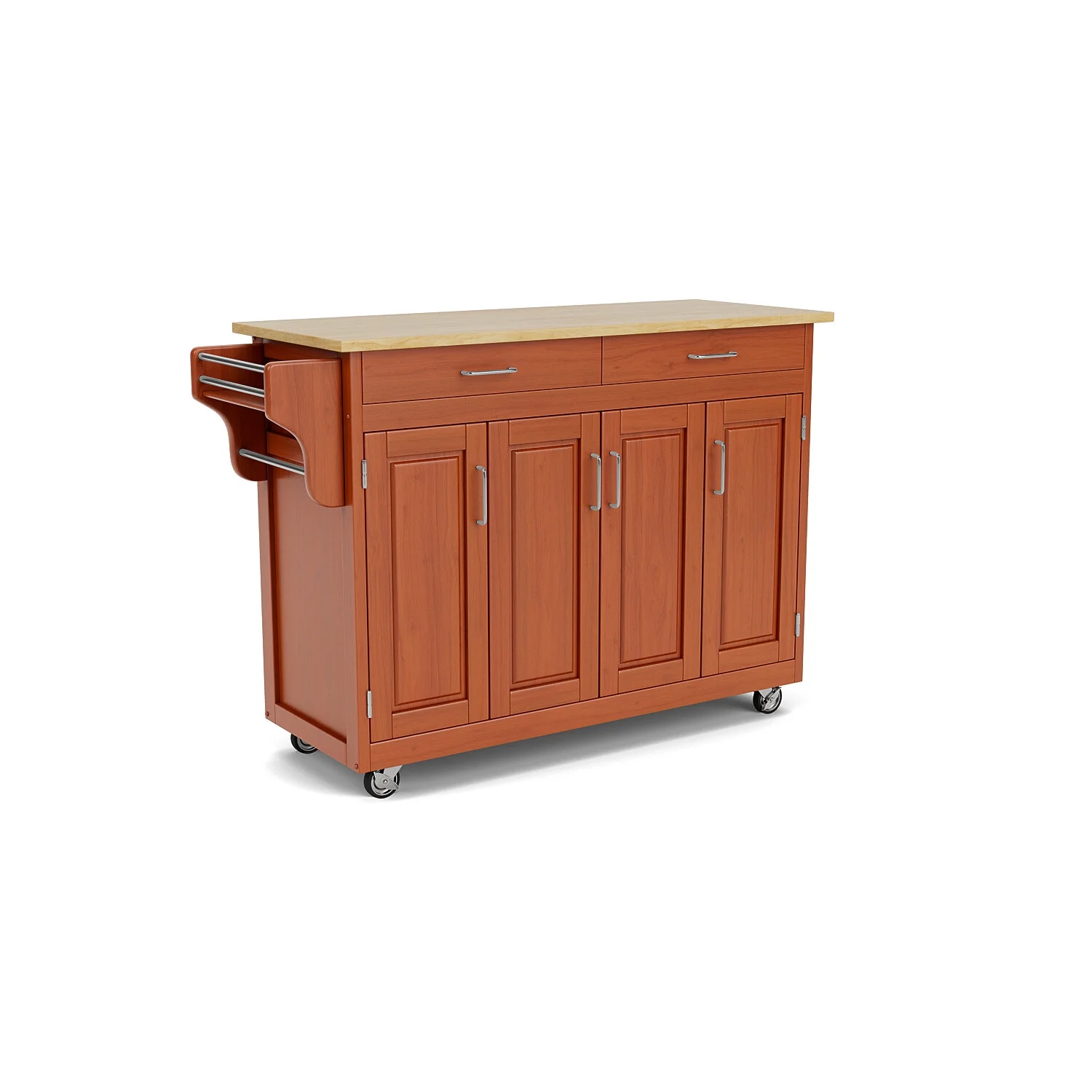 Homestyles Create-a-Cart Wood Rolling Kitchen Cart in Brown