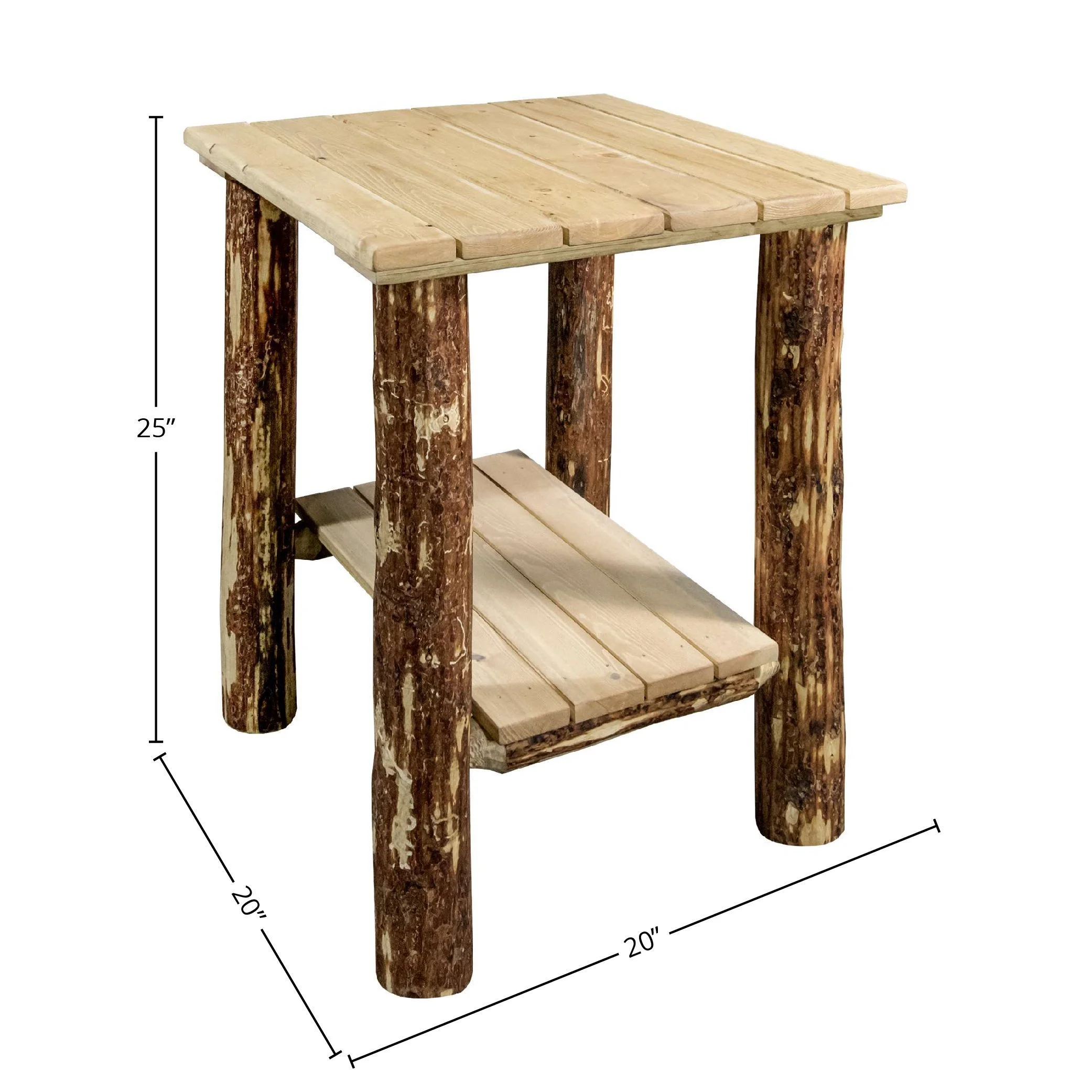 Glacier Country Collection Exterior End Table, Exterior Stain Finish