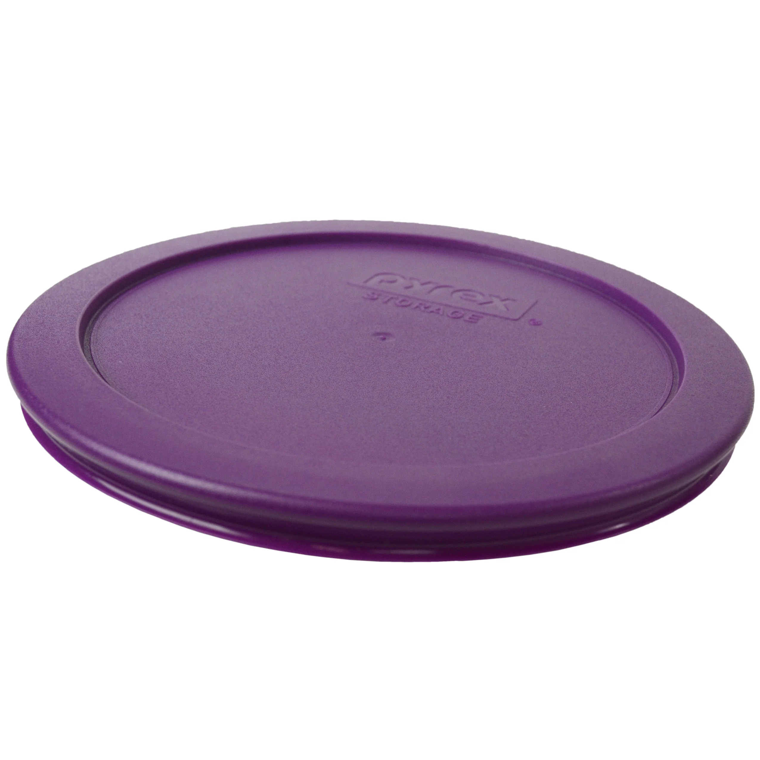 Pyrex 7201 4-Cup Round Glass Food Storage Bowl w/ 7201-PC Thistle Purple Plastic Lid Cover (4-Pack)