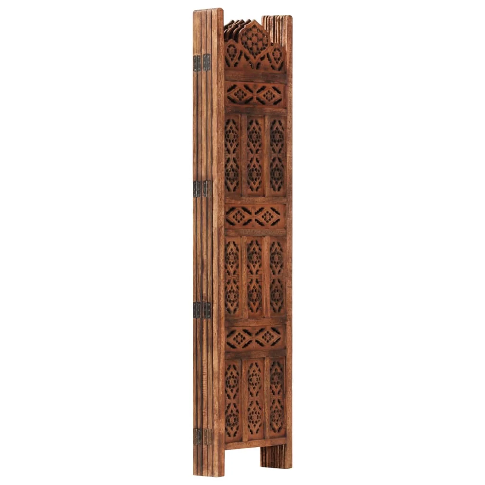 Suzicca Hand carved 5-Panel Room Divider Brown 78.7
