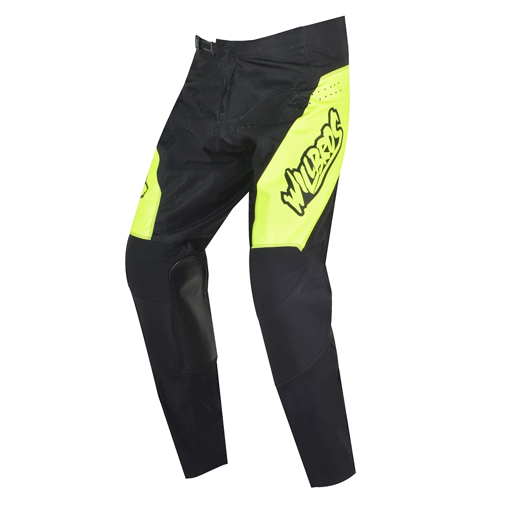 Willbros Dirt Bike Pants MX Motocross Trousers Offroad Riding Motorcycle Racing Downhill ATV MTB BMX Black Yellow M=32