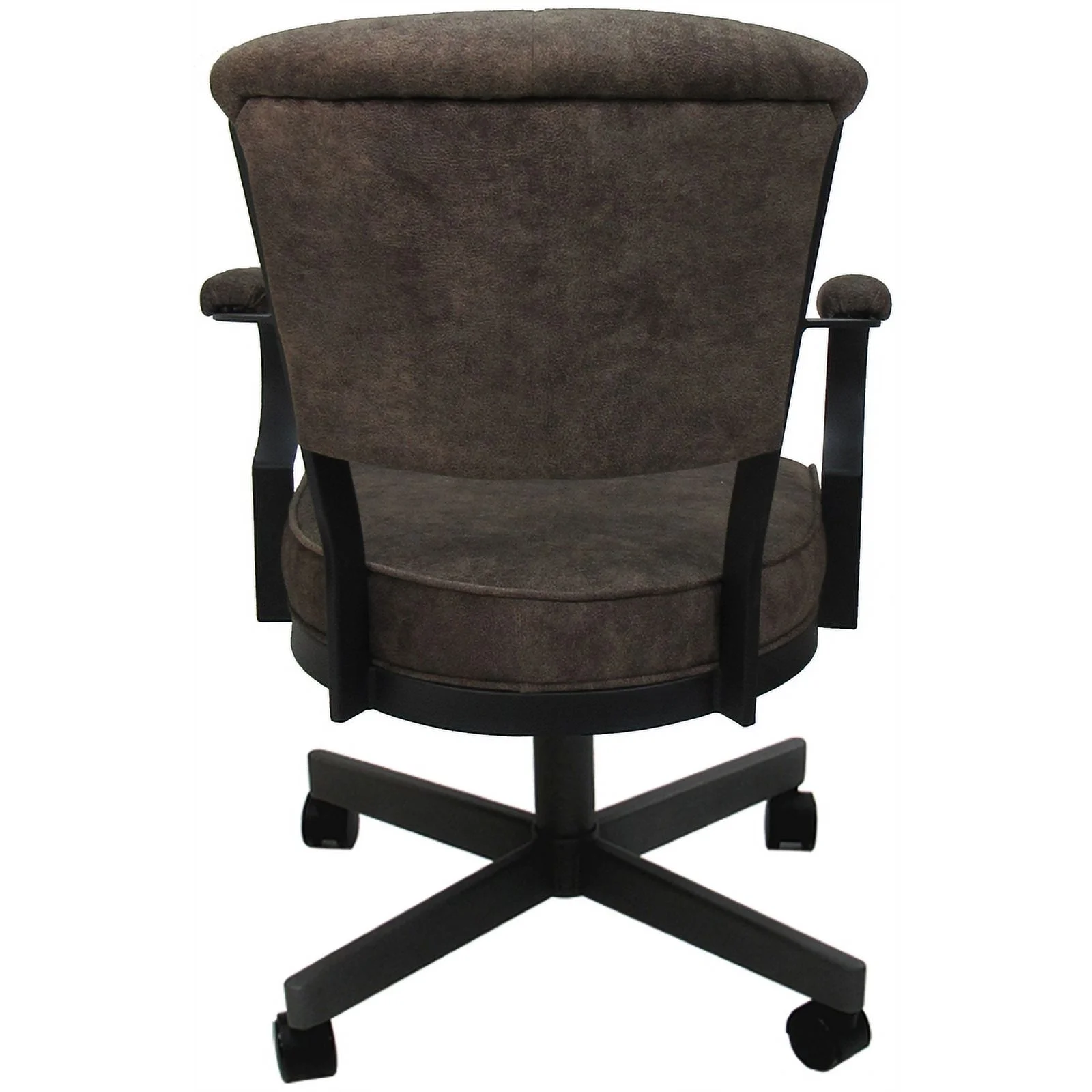 Miami Swivel Tilt Metal Caster Chair - Tobacco Brown Fabric - Gray Frame