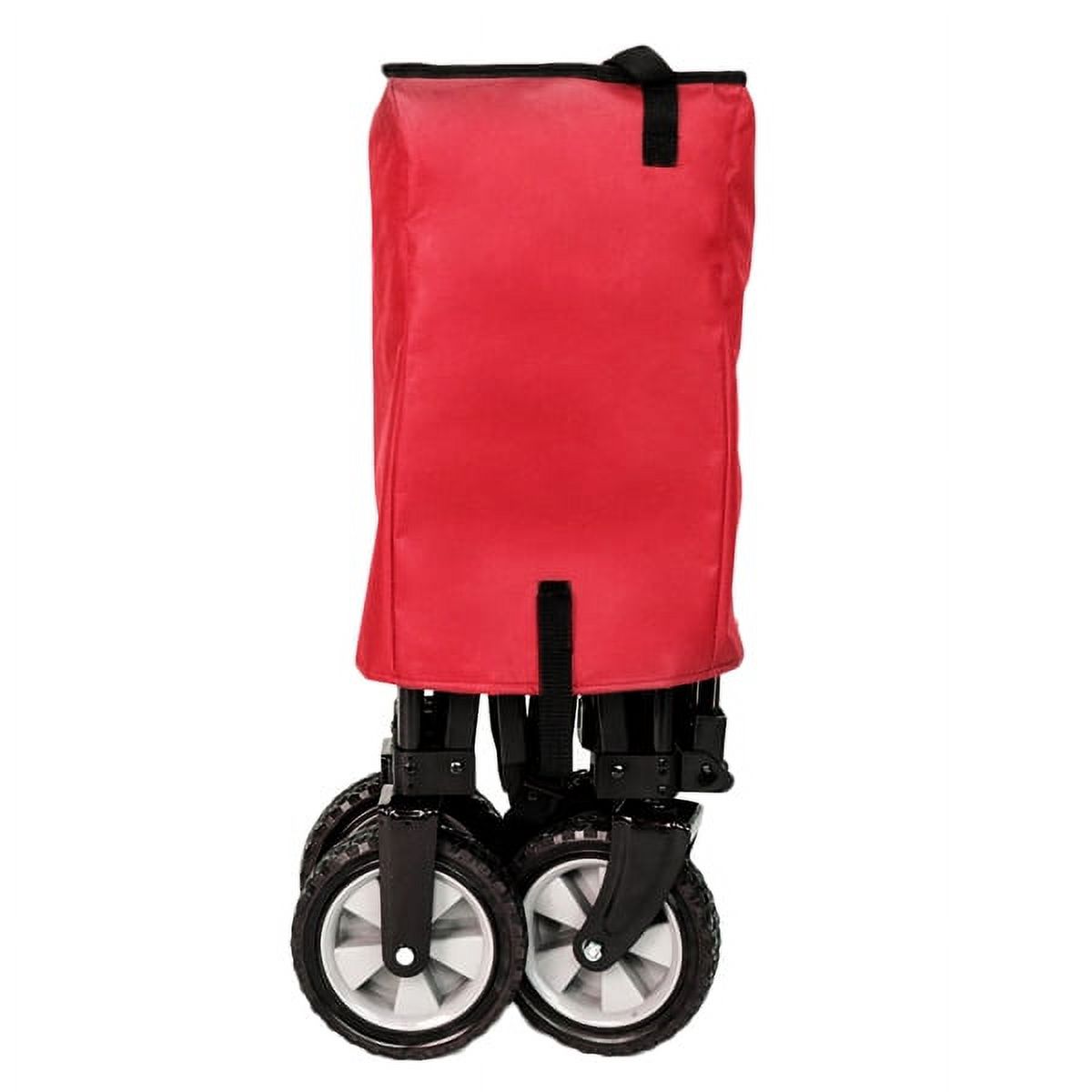 Al Fresco Collapsible Beach Wagon Cart Heavy Duty 150lbs, Garden Wagon Cart with All-Terrain Wheels for Camping, Red