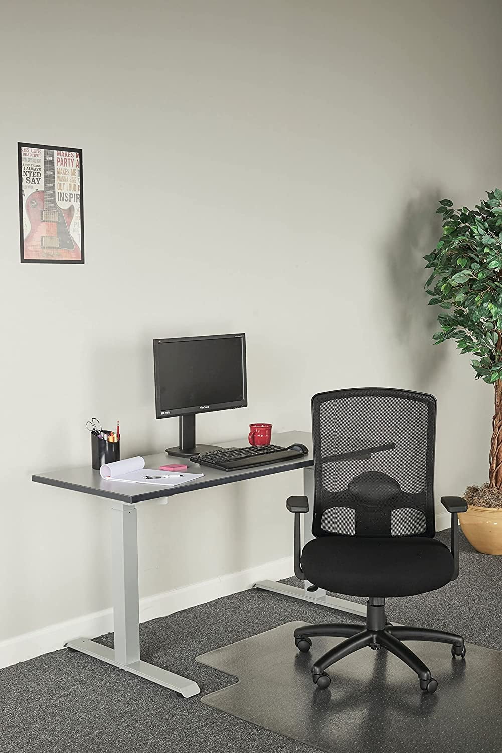 TJUNBOLIFE ALEET4117B Etros Series 18.11 in. to 22.04 in. Seat Height High-Back Swivel/Tilt Chair - Black