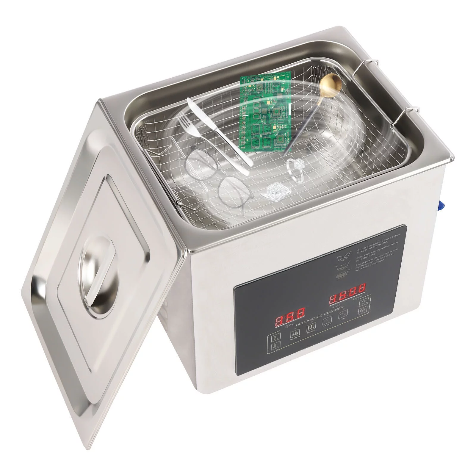 Commercial 10L 22L Ultrasonic Cleaner Industry Double Frequency Jewelry Glasses 0-80℃/0-176℉