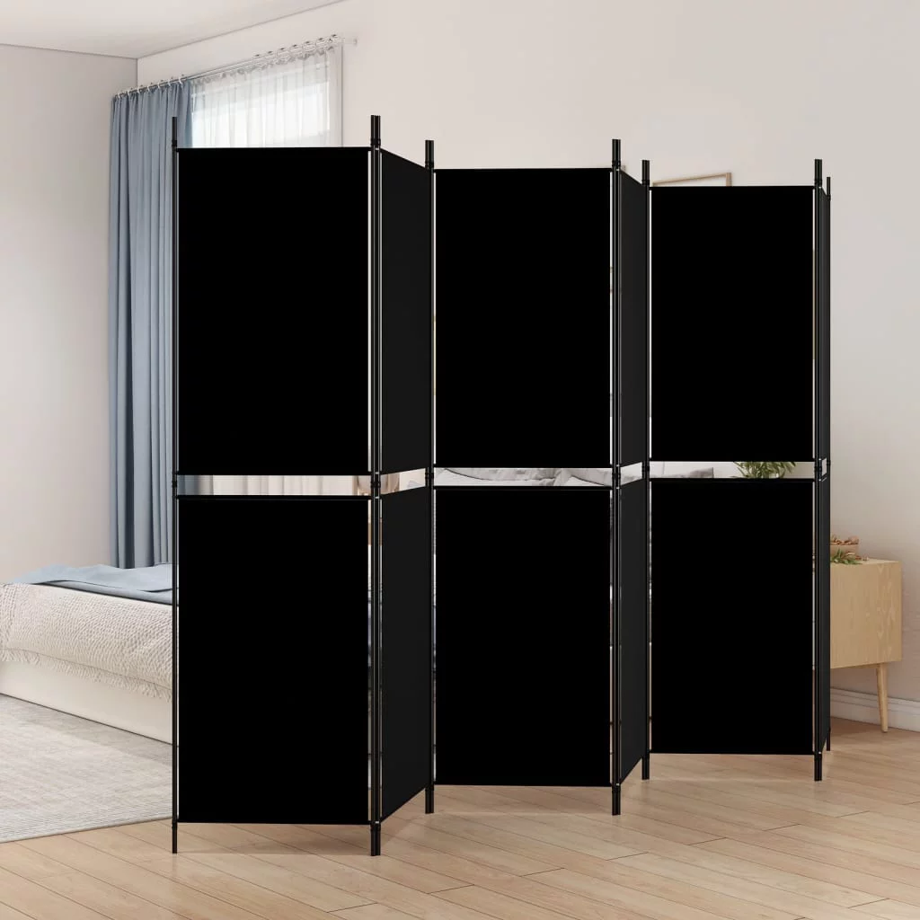 Anself 6-Panel Room Divider Black 118.1