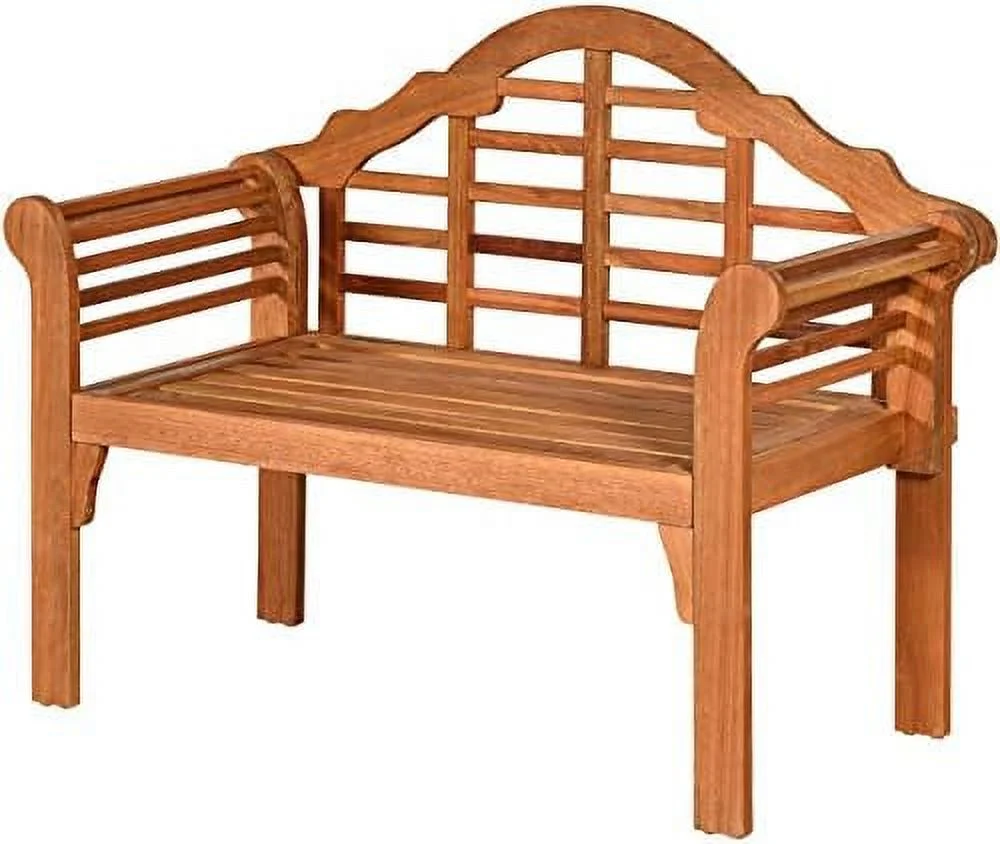 WTYNKAE Outdoor Eucalyptus Wood Folding Bench  4 Ft Foldable Solid Wood Garden Bench  Two Person Loveseat Chair for Garden  Patio  Porch  Poolside  Balcony  Teak (Natural)