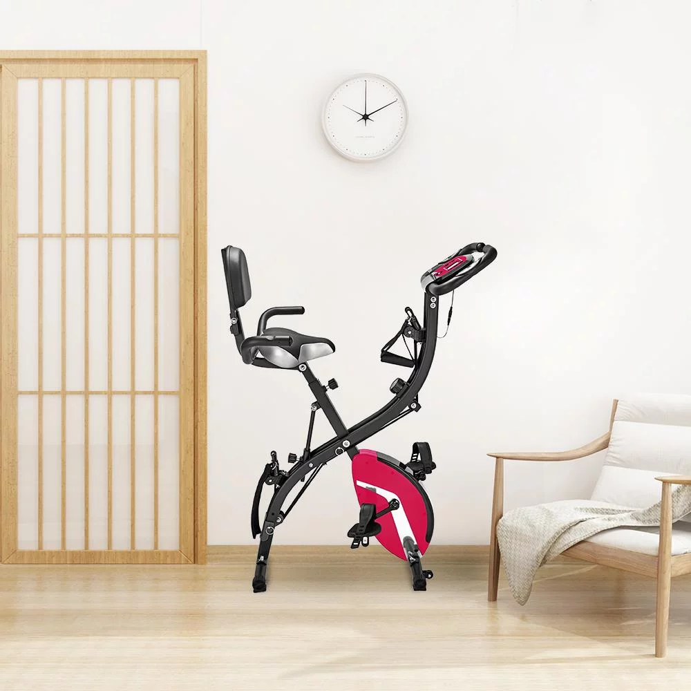 Zimtown Folding Upright Bike, X Bike Exericse Equipment, Pink