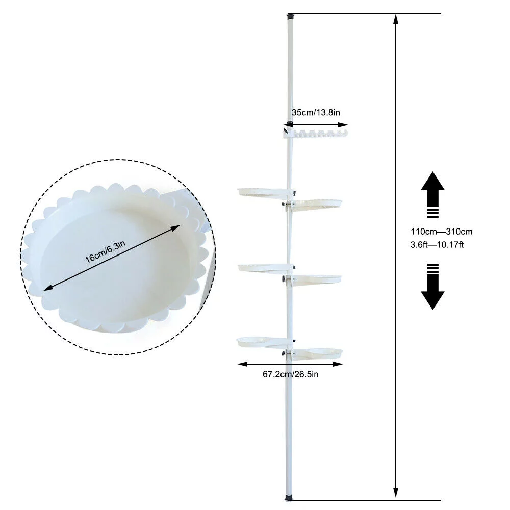 Miumaeov 7-Tier Plant Stand Rack Shelf Flowers Pot Display Storage with Tray Adjustable