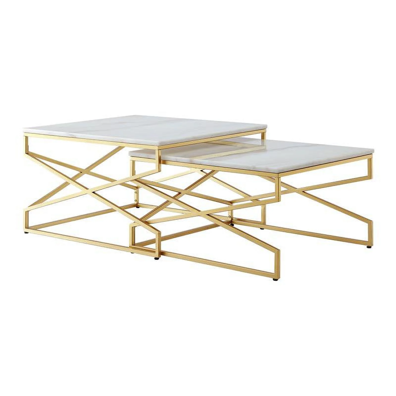 Posh Living CT132-24WG-UE Navarro Coffee Table, Gold