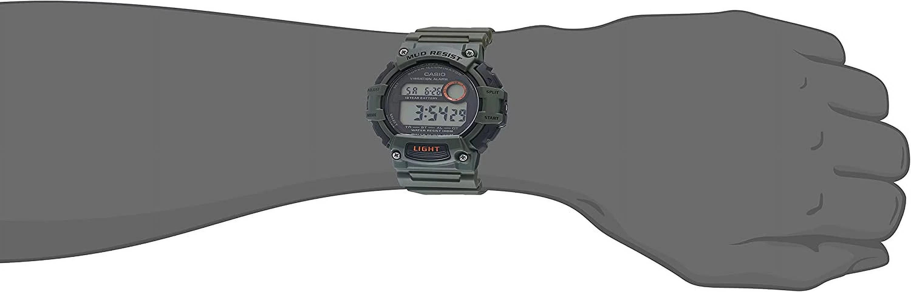 Casio Men's Heavy Duty Mud-Resistant Digital Watch, Green TRT110H-3AV