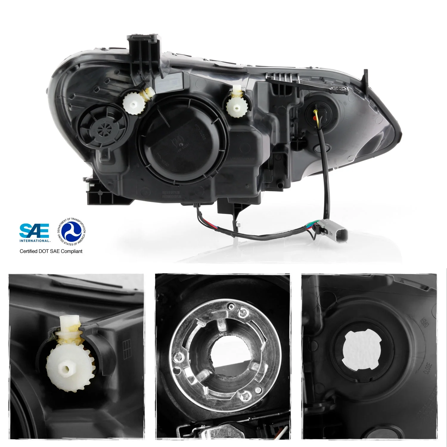 AKKON - Fits 2016 2017 2018 2019 Chevy Cruze Sedan [Halogen Type] w/ LED Lamp Chrome Projector Headlights Pair Driver + Passenger