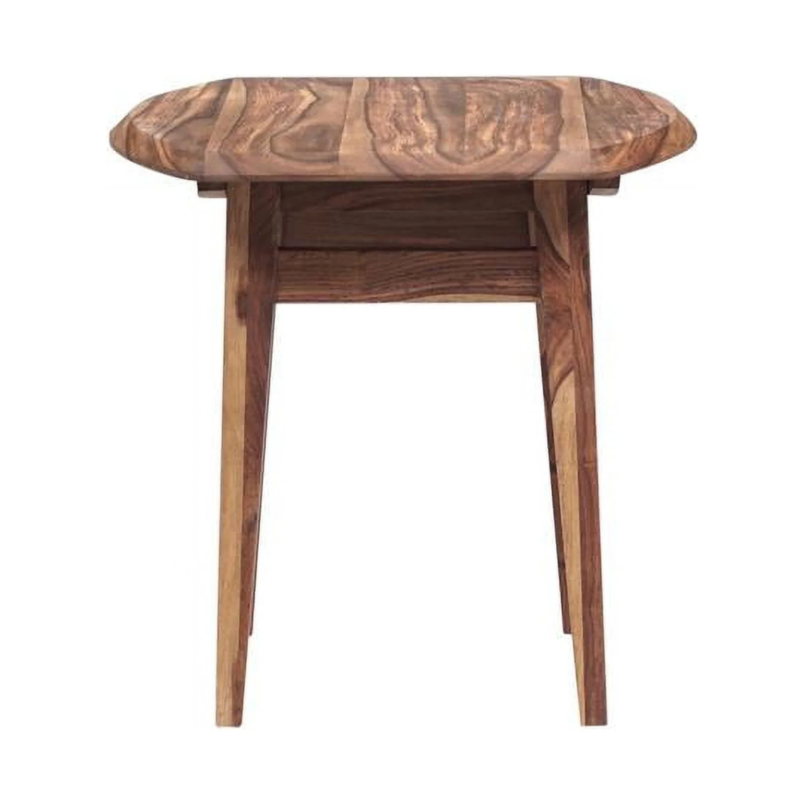 Home Square Solid Sheesham Wood End Table in Natural Finish - Set of 2