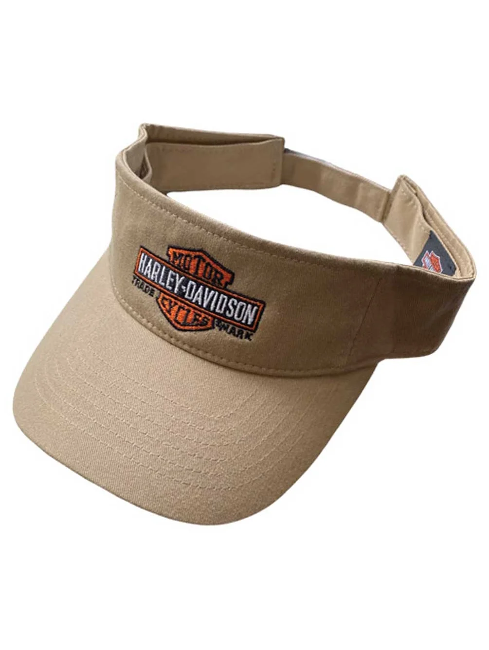 Harley-Davidson Men's Bar & Shield Adjustable Closure Low Crown Bill Visor - Tan, Harley Davidson
