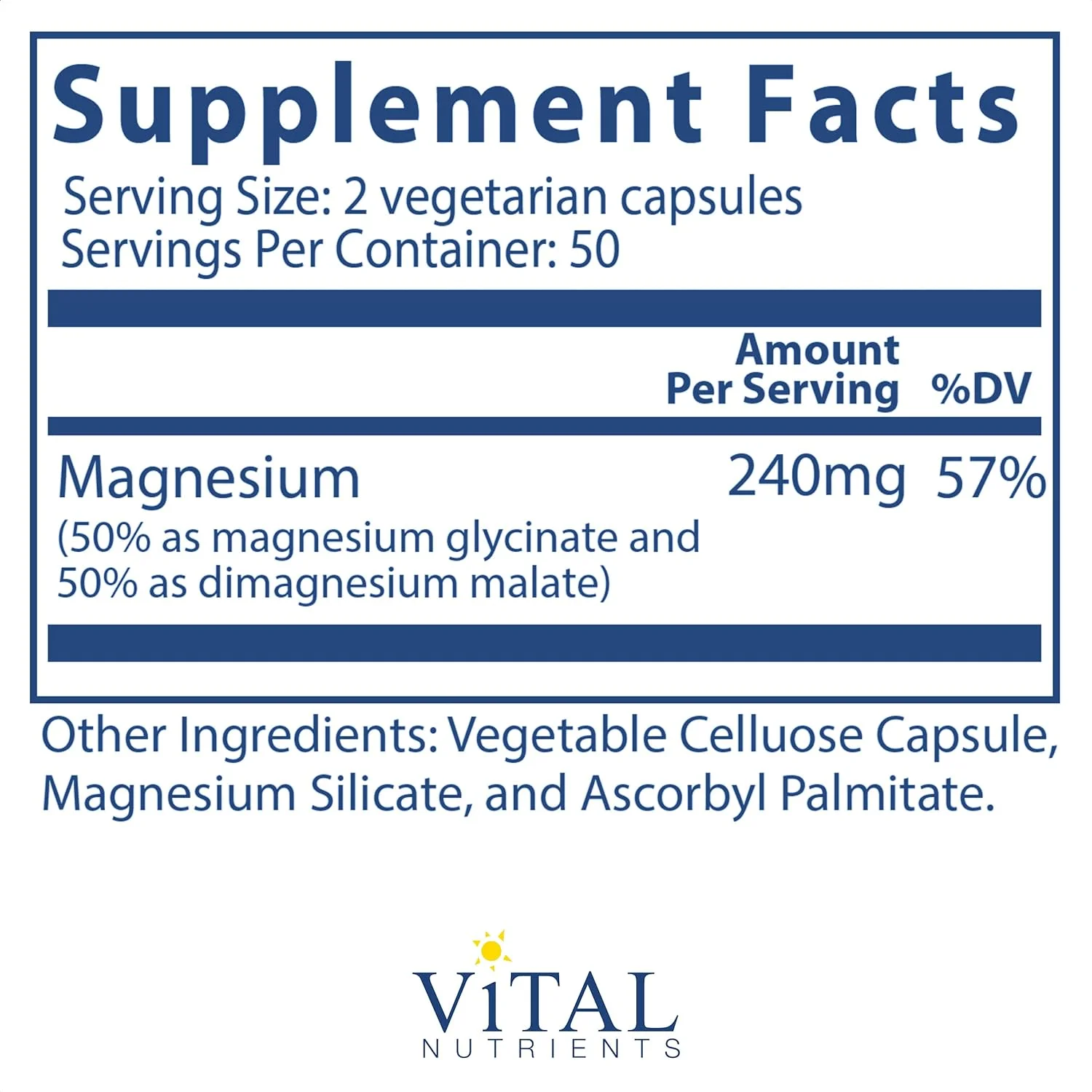 Vital Nutrients Magnesium Glycinate and Malate | Vegan Supplement to Support Stress Relief, Bones, Sleep and Heart Health | Gluten, Dairy and Soy Free | 120mg | 100 Vegetarian Capsules