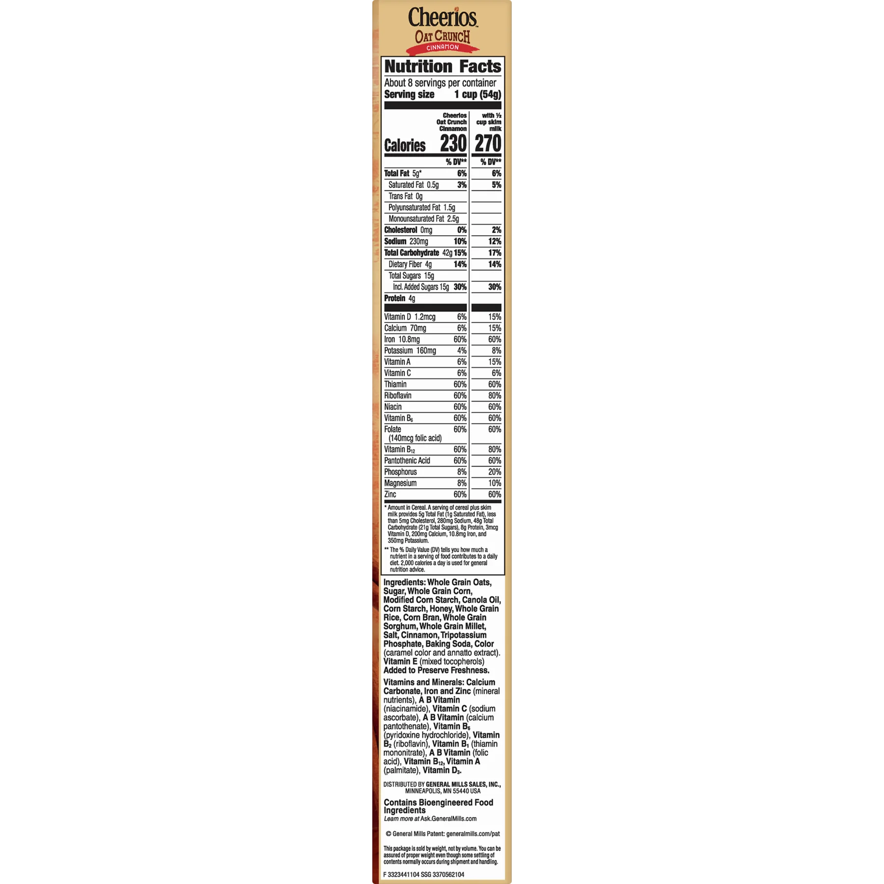 Cheerios Cinnamon Oat Crunch Cereal, 15.2 oz