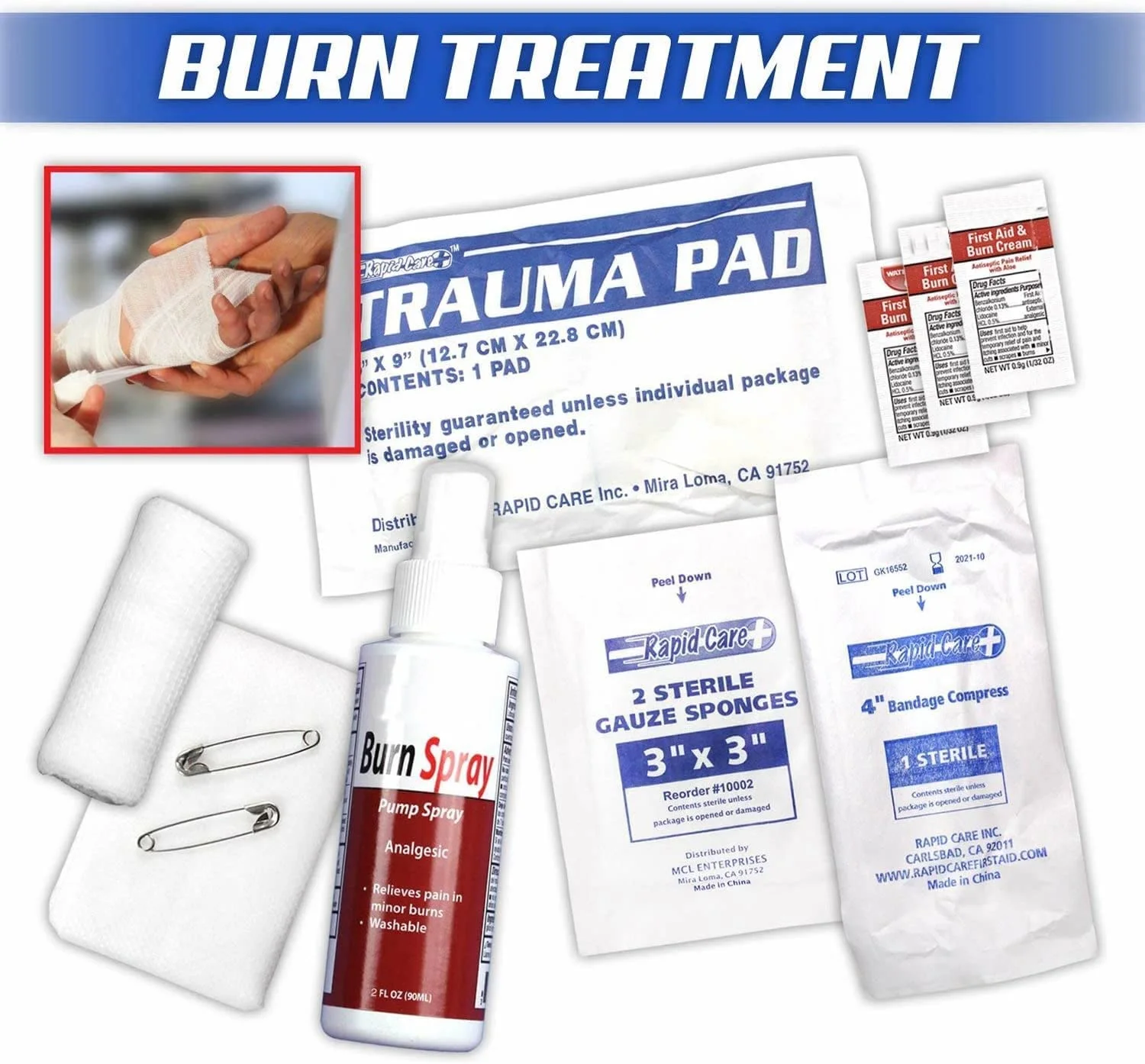 Rapid Care First Aid 80094 3 Shelf ANSI/OSHA Compliant All Purpose First Aid Cabinet  Wall Mountable