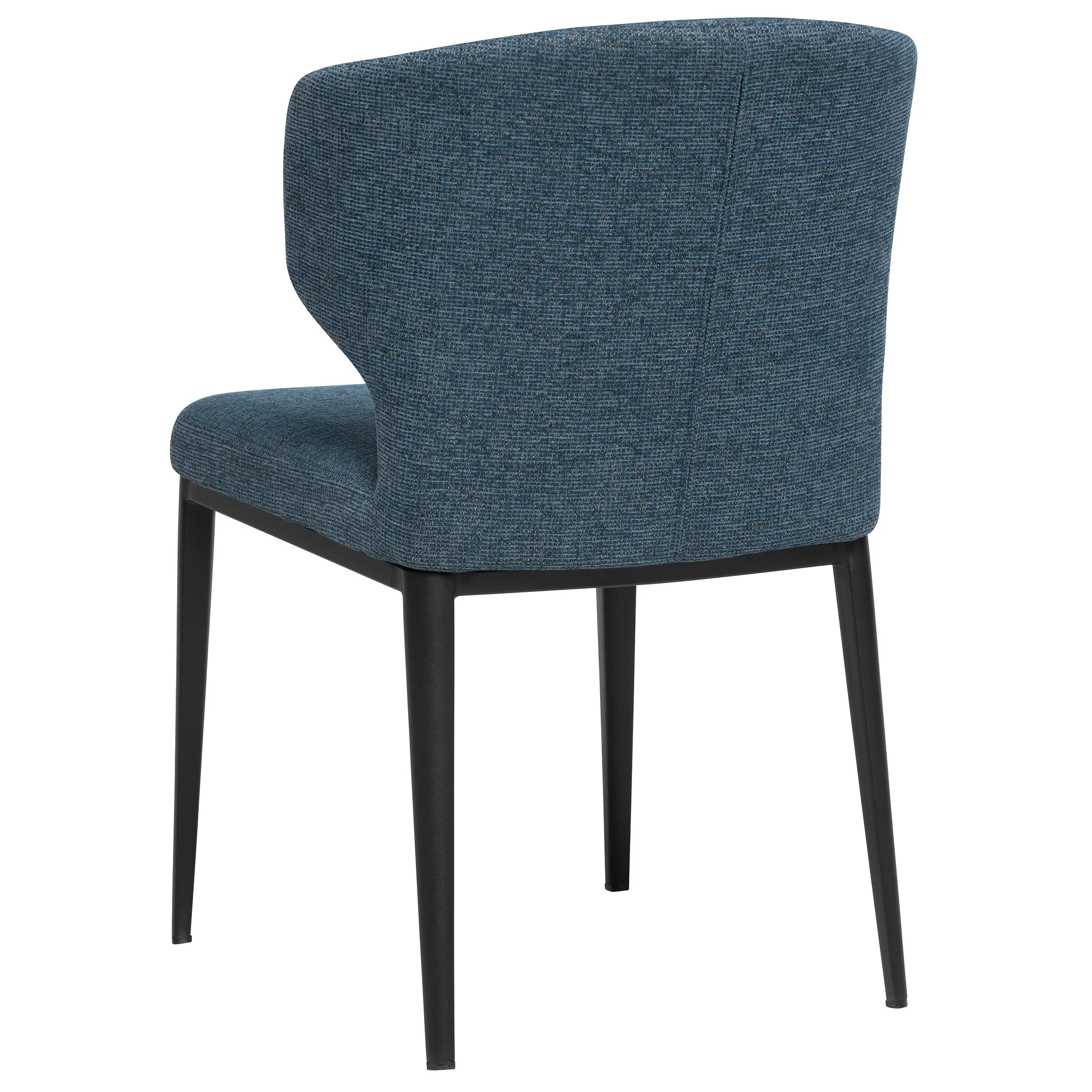 Elite Living Cabo Mid-Century Modern Chenille Upholstered Wingback Dining Chair Blue
