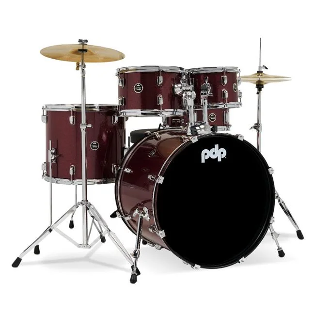 Centerstage Rock Drum Set with Cymbals, Throne Ruby - 5 Piece