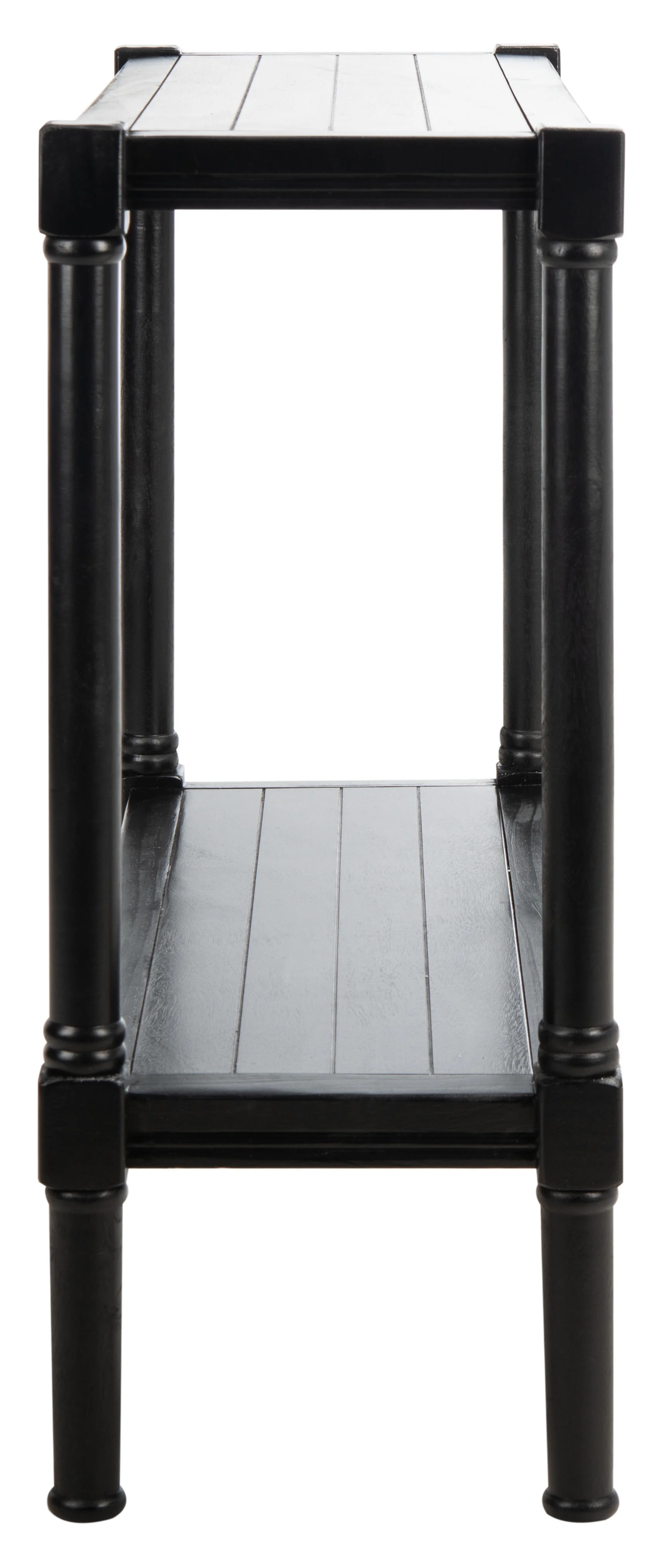 SAFAVIEH Rafiki Amish Black Wood Console Table with Shelf (31.5 in. W x 11.8 in. D x 29.5 in. H)