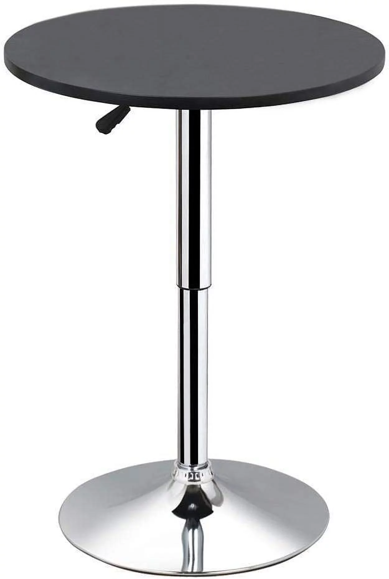Adjustable Round Pub Table Counter Bar Height MDF Top Table 360 Degree Swivel Bar Tables Tall Cocktail Tables Bistro Table, Black