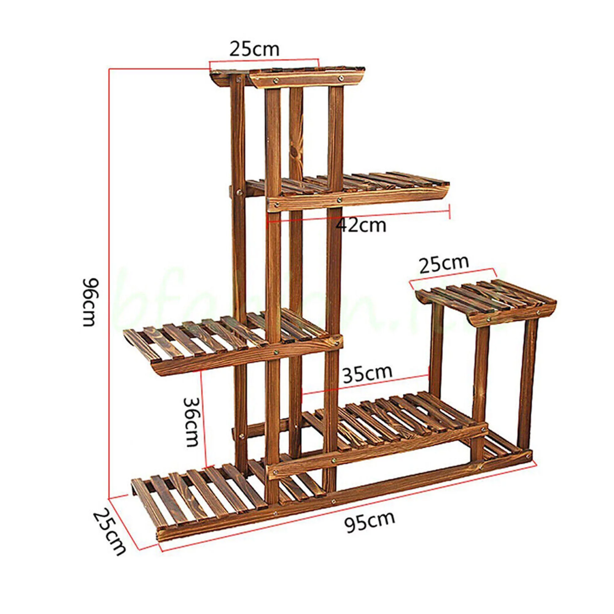 SAYFUT Tall Plant Stand for Outdoor, Wood Multiple Tier Plant Stand Shelf Rack With Wheels for Plants Home Garden Patio Outdoor Indoor