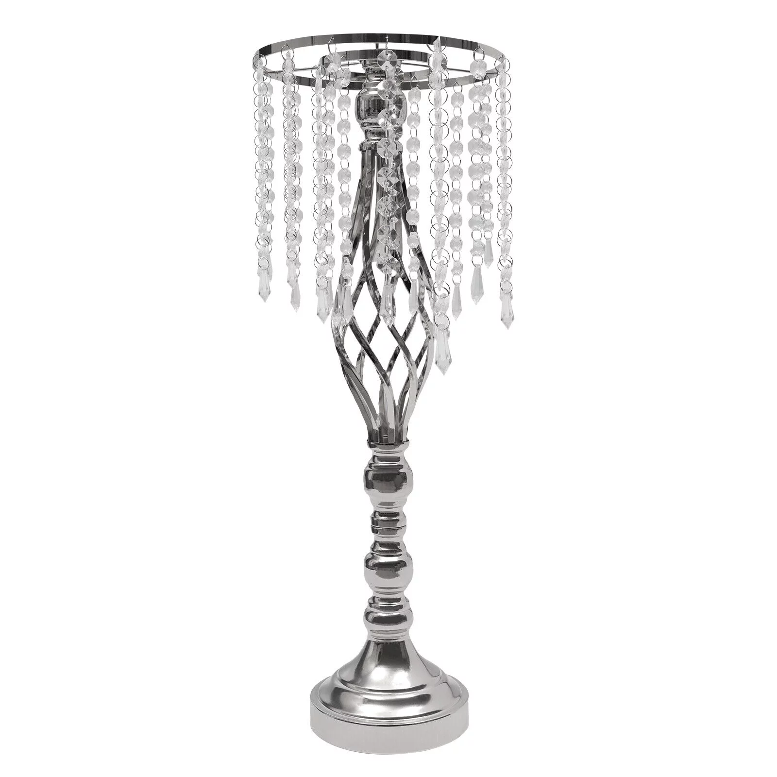 Miumaeov 10pcs Crystal Flower Vase Wedding Table Centerpieces Flower Stand 21.7inch Tall