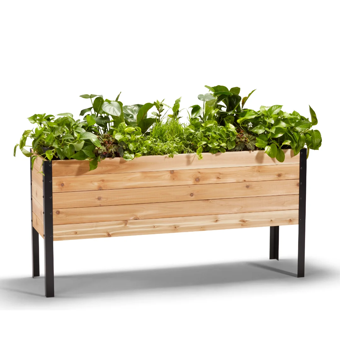 Cedar Planters 100% Canadian Cedar Wood Raised - Elevated Garden Bed for gardening - planter to grow herbs flowers vegetables indoor outdoor patio balcony deck - plant pots planters 18
