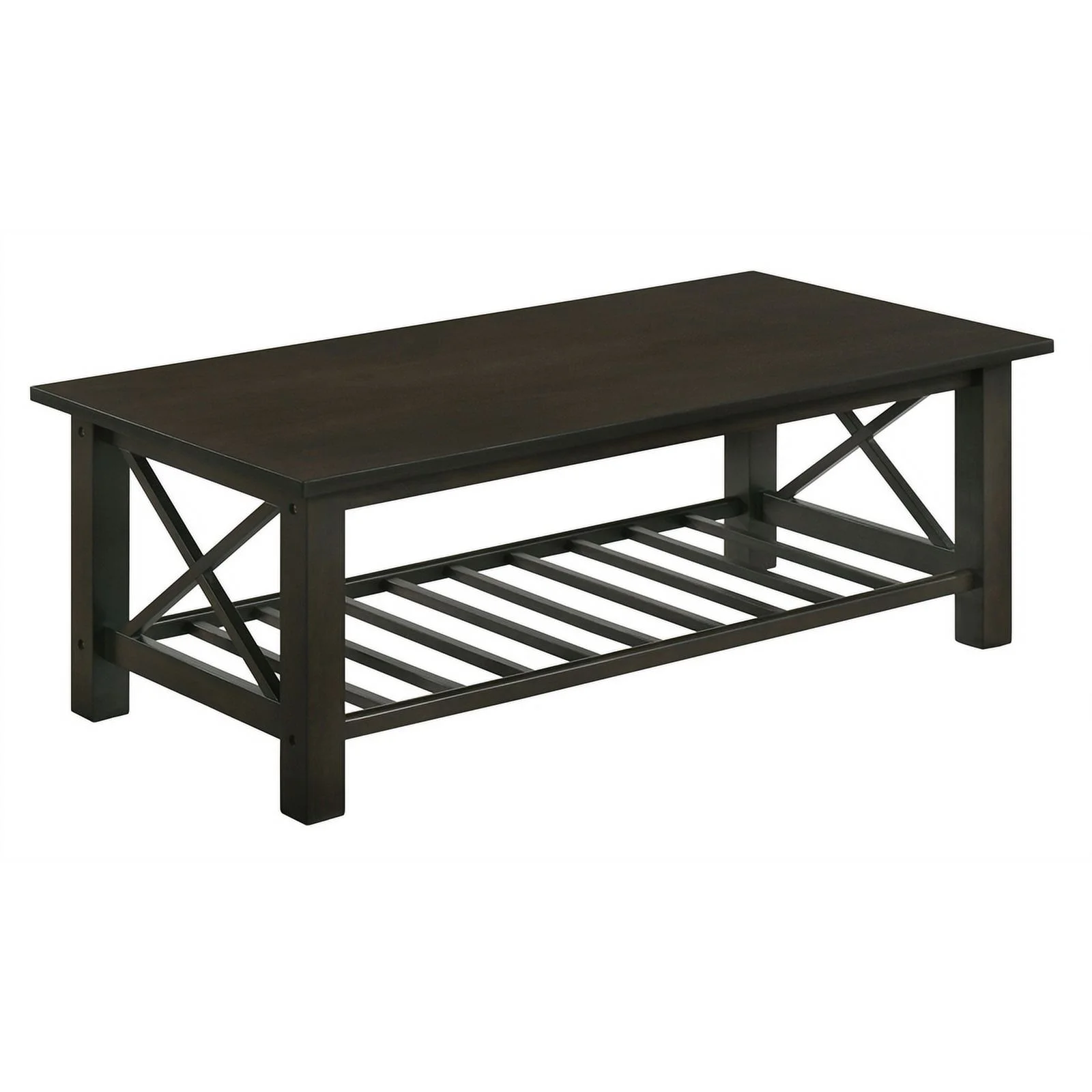 New Classic Furniture Vesta 1-Shelf Rectangle Wood Coffee Table in Espresso