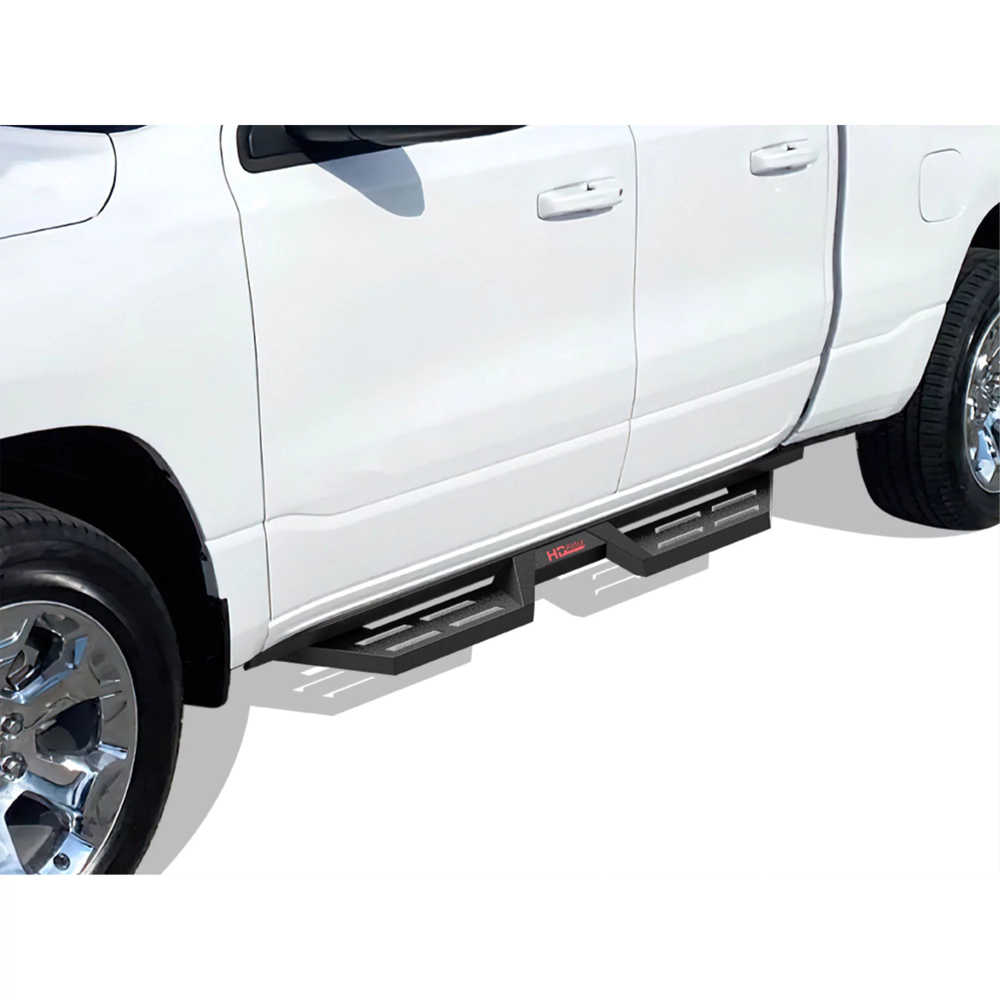 2019-2022 Ram 1500 Quad Cab (Excl. 2019-2022 Ram 1500 Classic) Carbon Steel Black Finish Door 2 Door Drop Style Side Step Nerf Bar DS