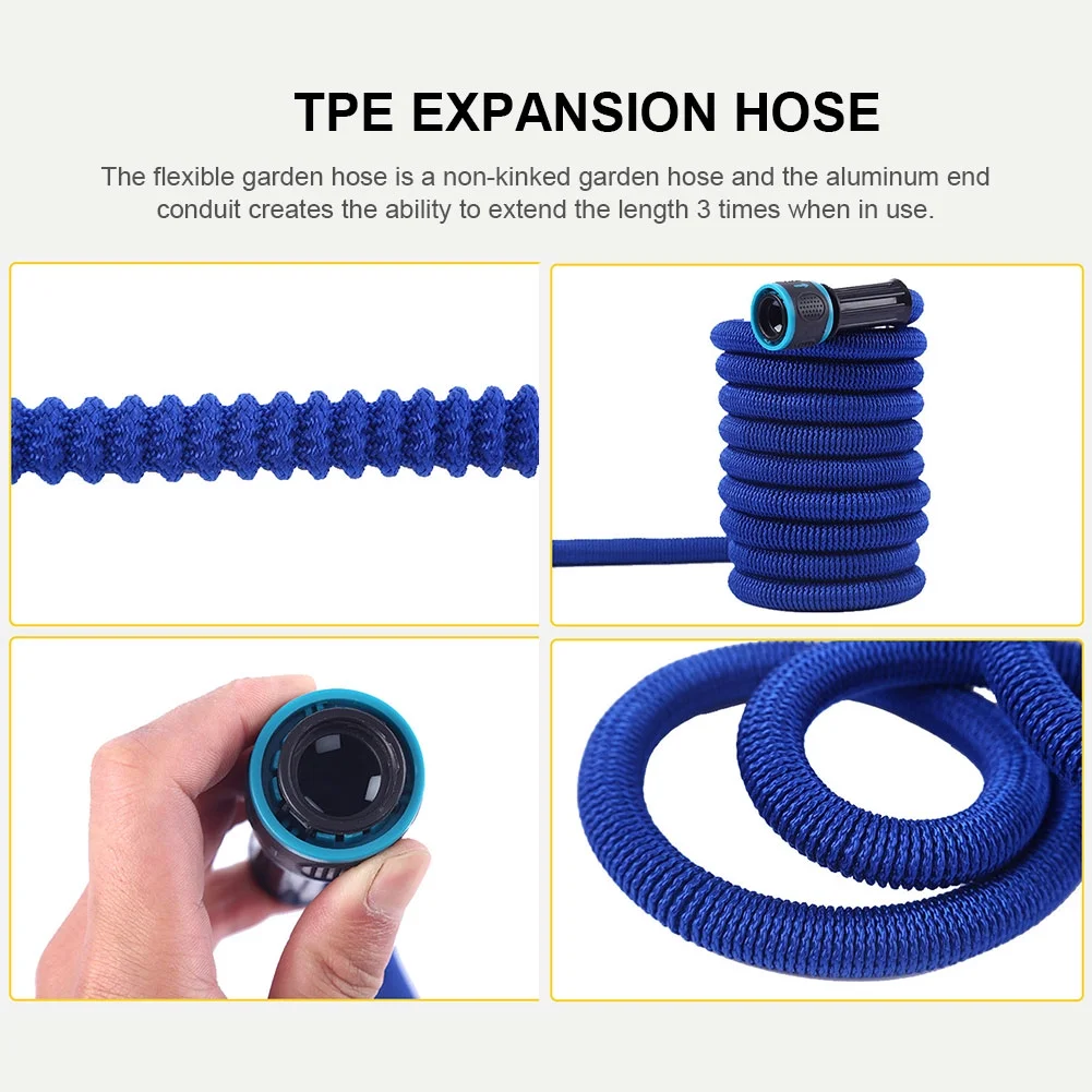 25-100FT Garden Hose Water Expandable Watering Hose High Pressure Car Wash Cleaning Flexible Magic Hose Pipe Irrigation Tool
