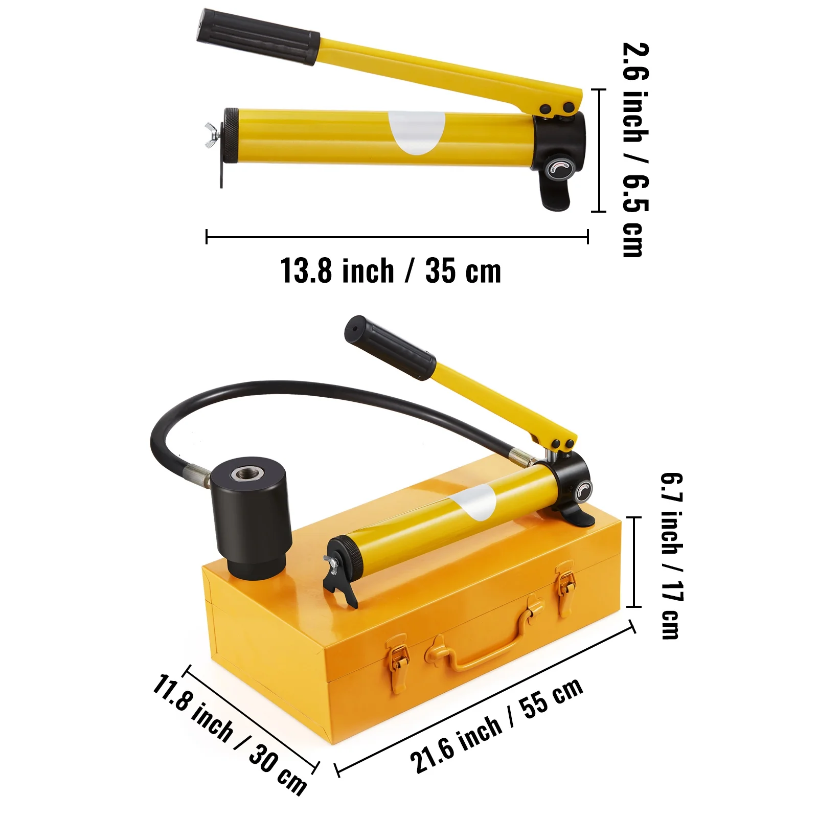 SKYSHALO 15 Ton Hydraulic Knockout Punch Driver Kit Hole Tool 1/2