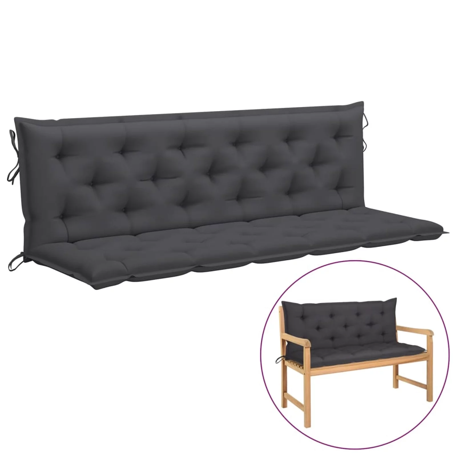 Anself Garden Bench Cushion Anthracite 70.9