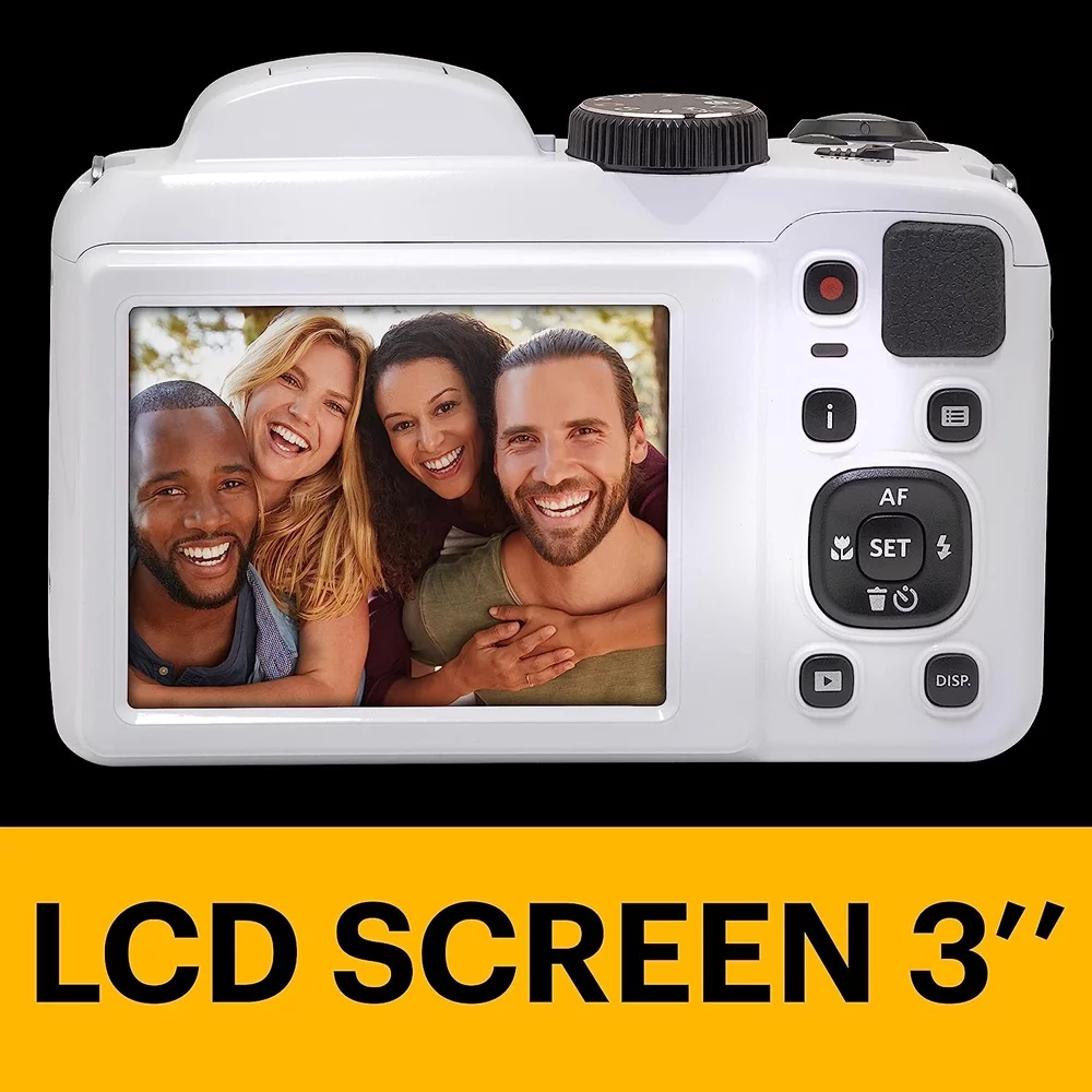 Kodak PIXPRO AZ255-WH 16MP Digital Camera 25x Optical Zoom 24mm Wide Angle Lens Optical Image Stabilization 1080P Full HD Video 3