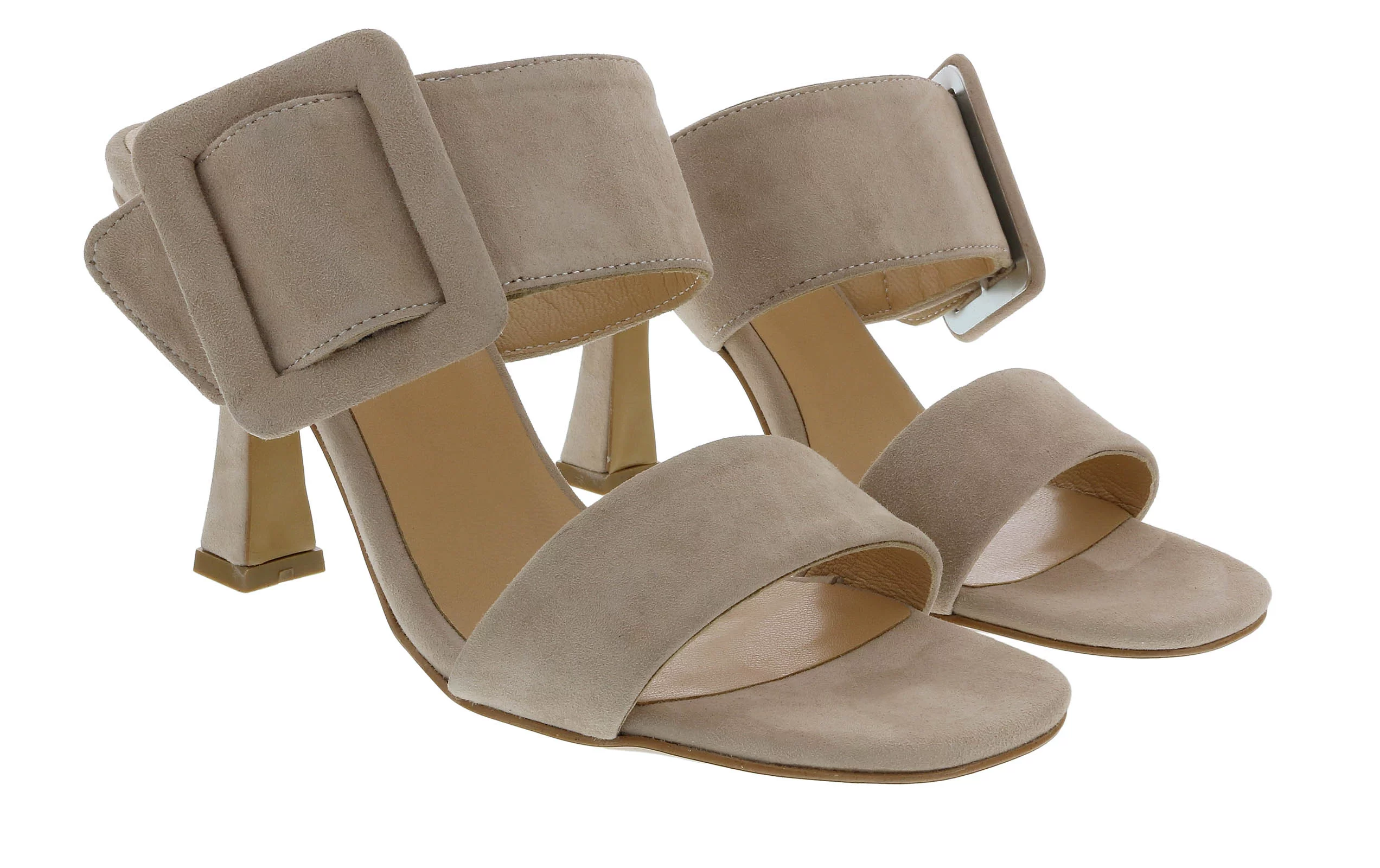 Ventutto Latte Wide Buckle High Heel Slide-7 for womens