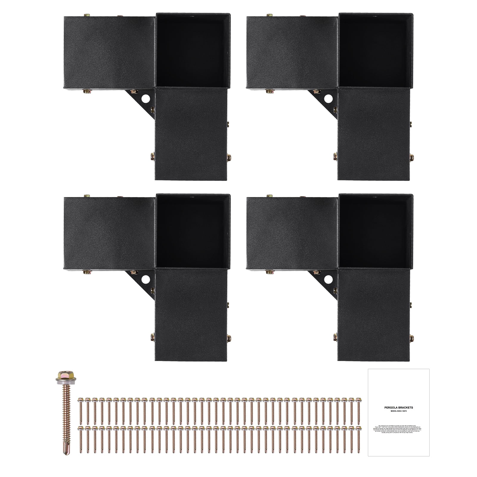 SKYSHALO 4''x4'' Pergola Bracket Kit 3-Way Woodworks DIY Post for Gazebos 4 pcs