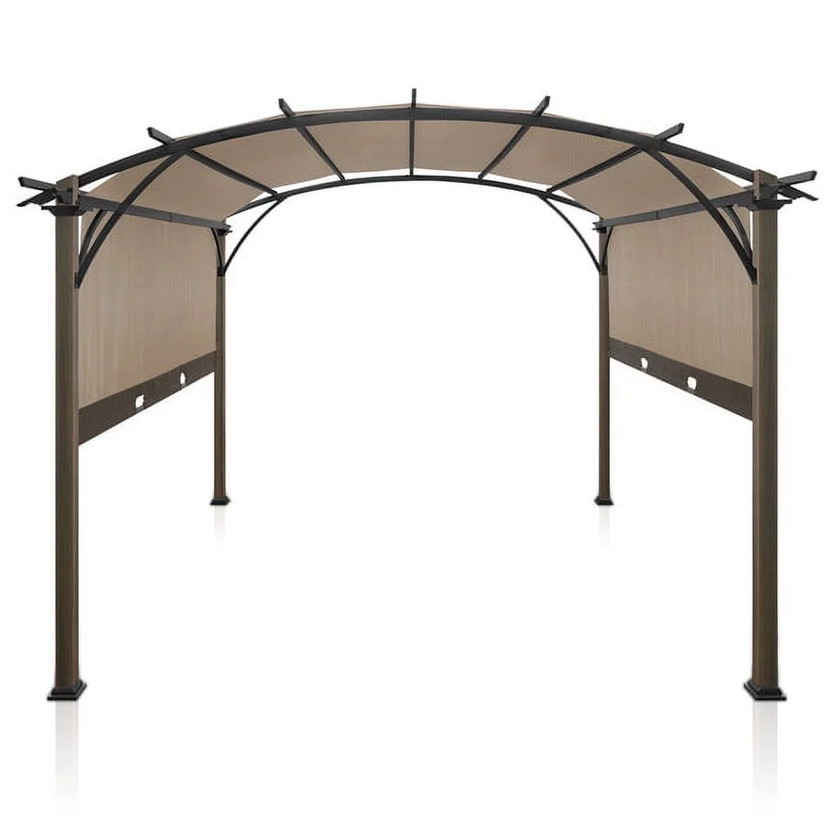 EAGLE PEAK 11.4 FT x 11.4 FT Outdoor Pergola with Retractable Textilene Sun Shade Canopy