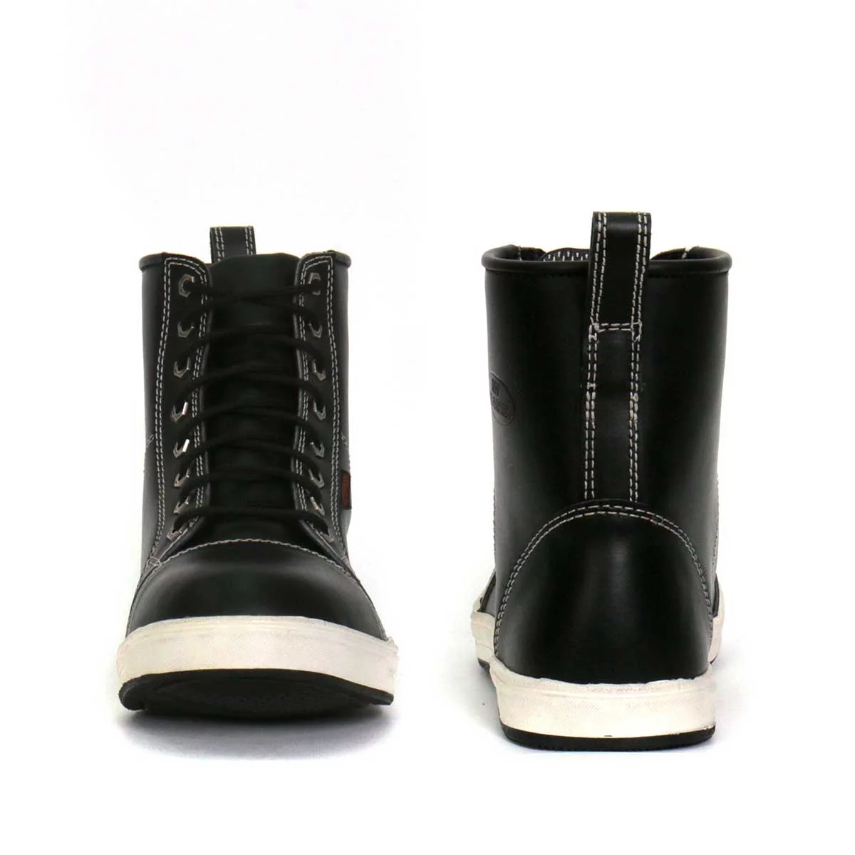 Hot Leathers BTM1014 Men's Black and White Leather 6-inch Riding Sneaker 9.5