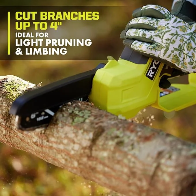 Ryobi ONE+ 18V 6 in. Battery Compact Pruning Mini Chainsaw (TOOL ONLY- battery and charger NOT INCLUDED)