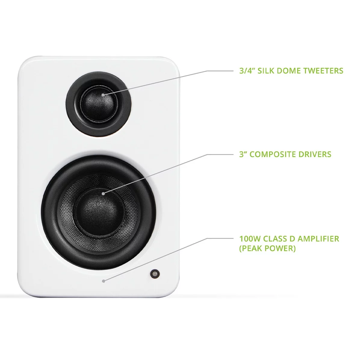 Kanto YU2 Powered Desktop Speakers - Pair (Matte White)