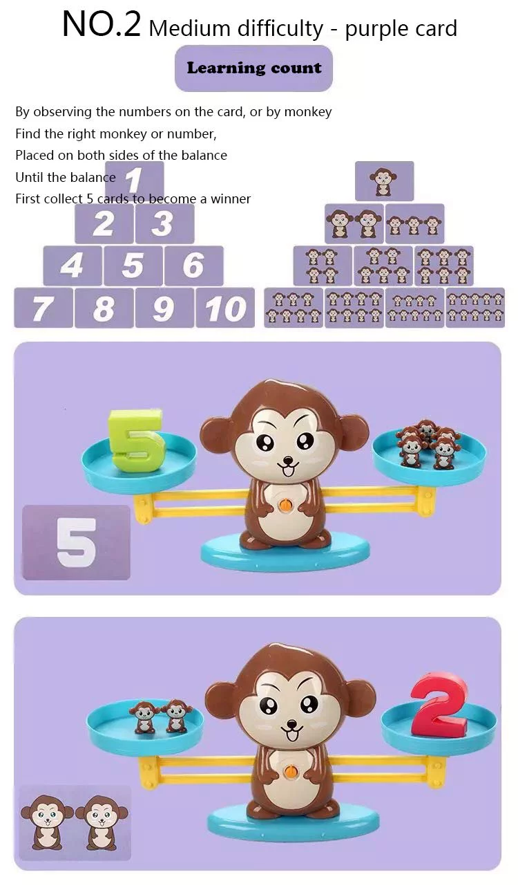 Monkey Balance Math Game Fun Learning, Educational Toy Gift for Children & Kids Ages 3+ (65-Piece Set) Christamas Gift