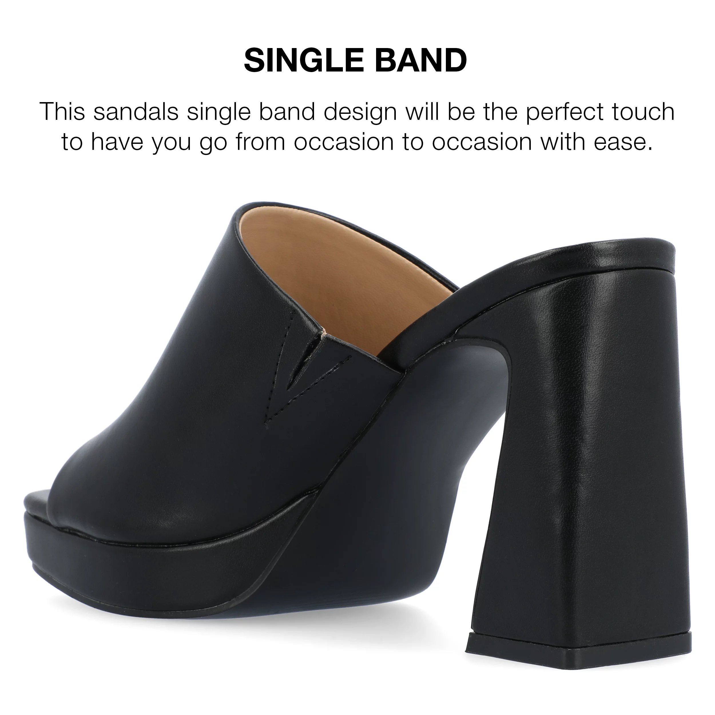 Journee Collection Womens EZZLYNN Square toe Casual Block Heel