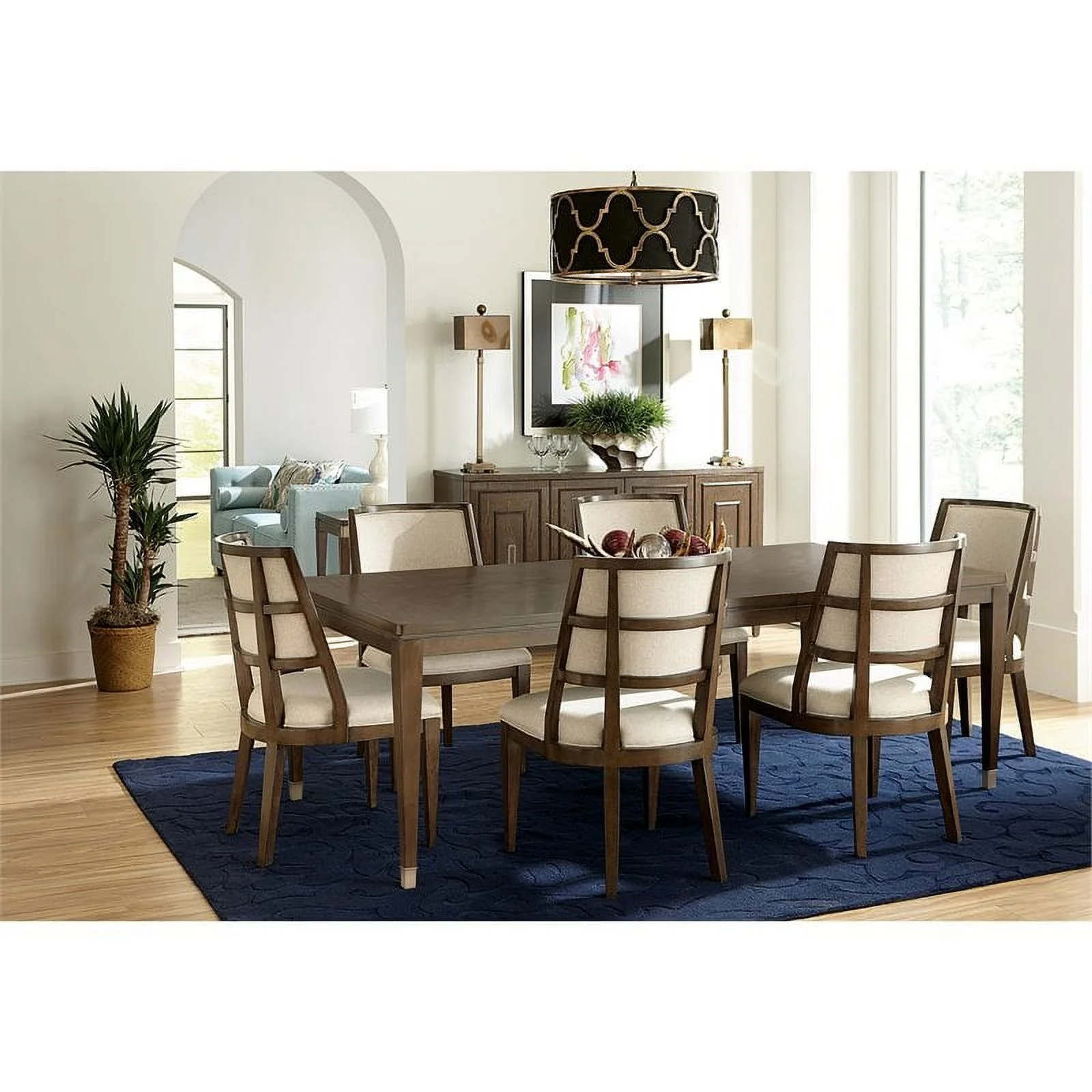 Riverside Furniture Monterey Wood Extendable Dining Table in Mink Brown