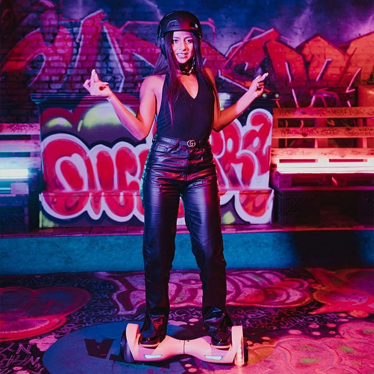 Hover-1 i-200 Hoverboard with Built-In Bluetooth Speaker, LED Headlights, LED Wheel lights, 7 MPH Max Speed - Blue