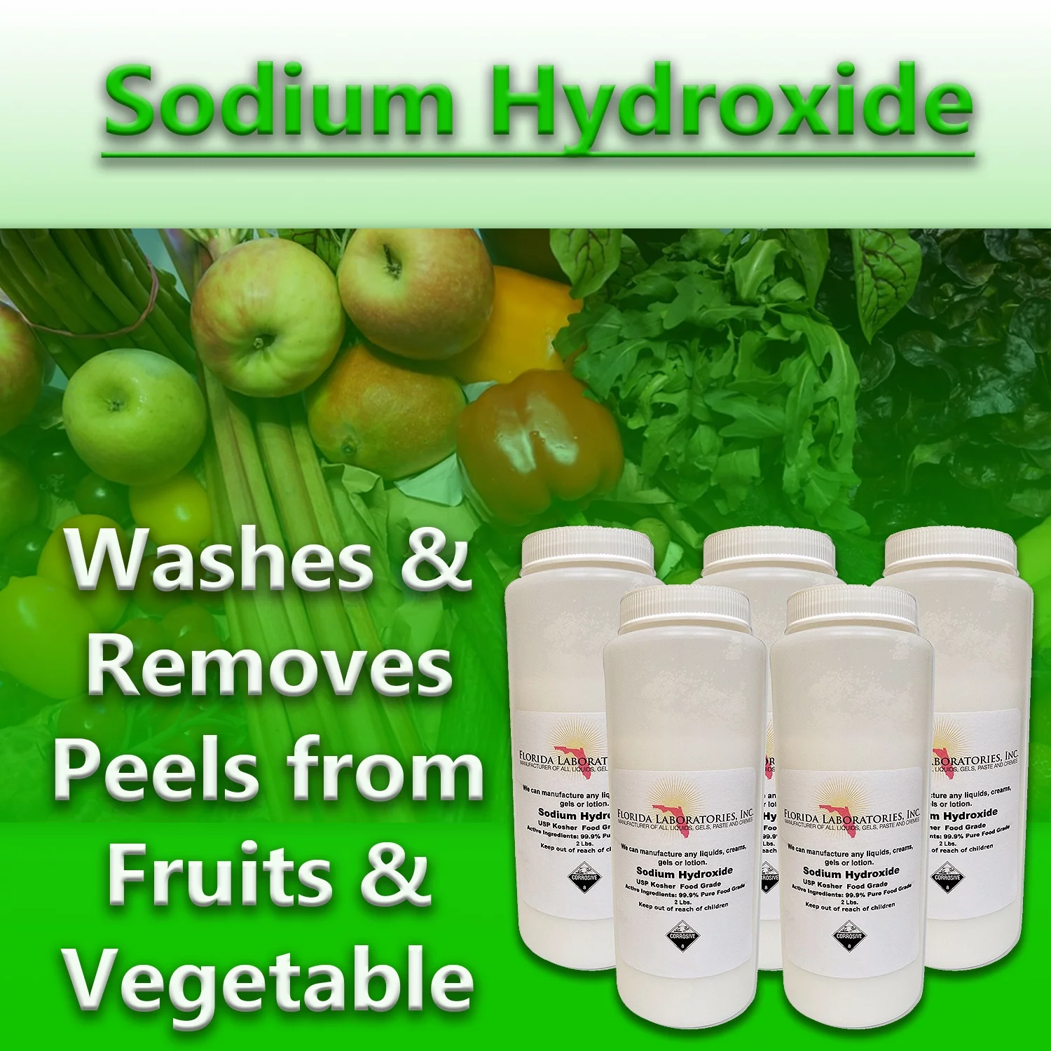 Sodium Hydroxide 99.9% Pure Food Grade Beads Caustic Soda lye 10 Lbs (Pounds)