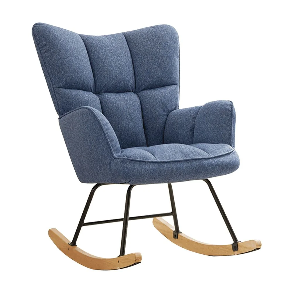 Nanyi Sherpa Teddy Rocking Chair with High Backrest, Padded Seat, Upholstered Stylish Armchair for Living Room, Bedroom