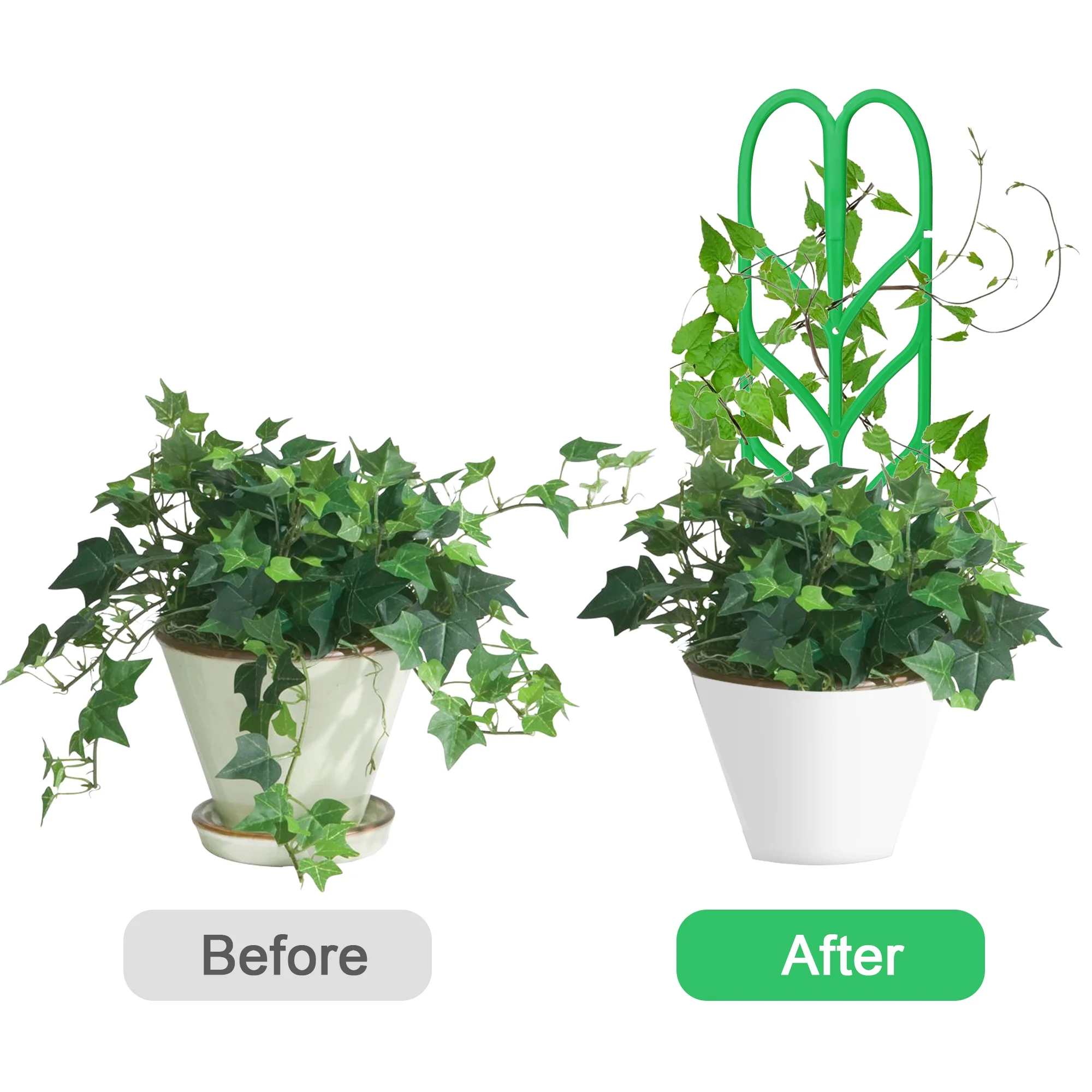 EEEkit 6pcs Trellis for Potted Plants, Garden Climbing Plant Supports, Plastic, Green